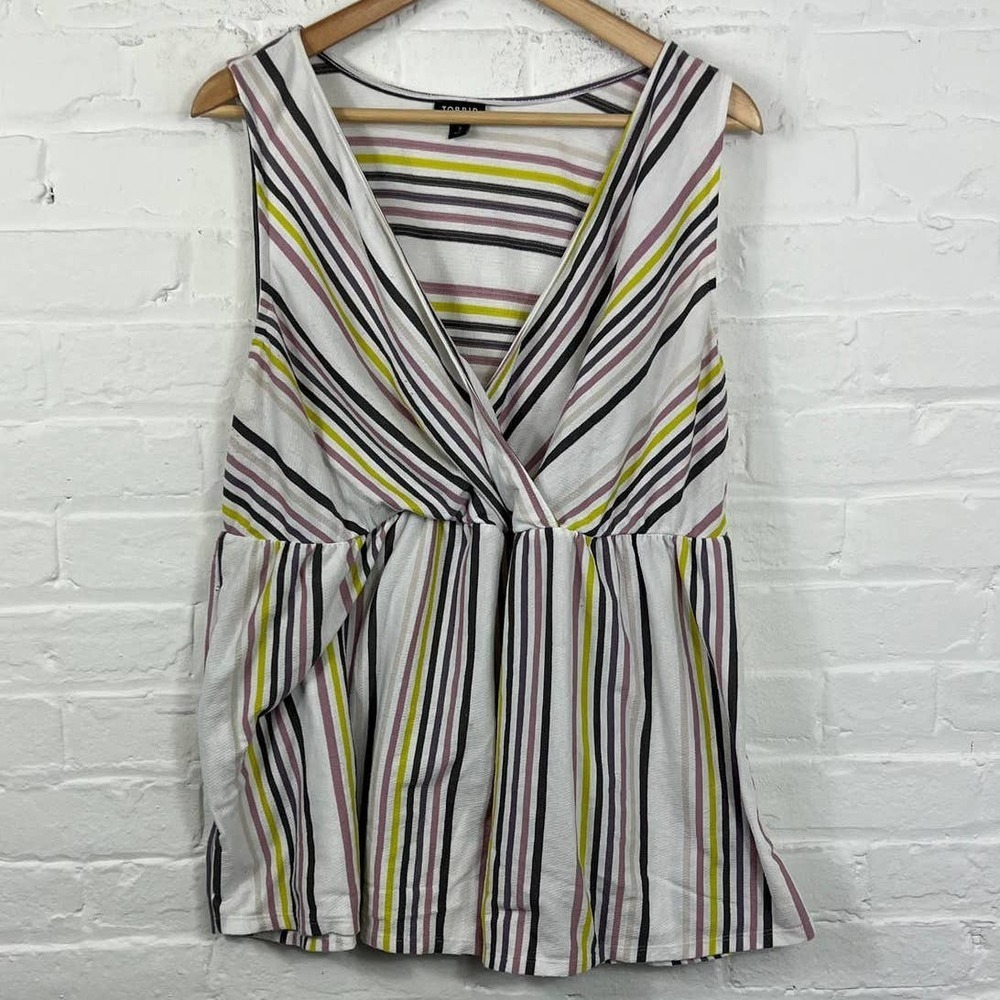 Torrid Women's Lightweight Striped Tank Top Sleeveless Multicolor Plus Size 3X